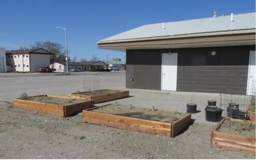 New raised beds at the Hardin Food bank garden. Photo: Andrea Berry